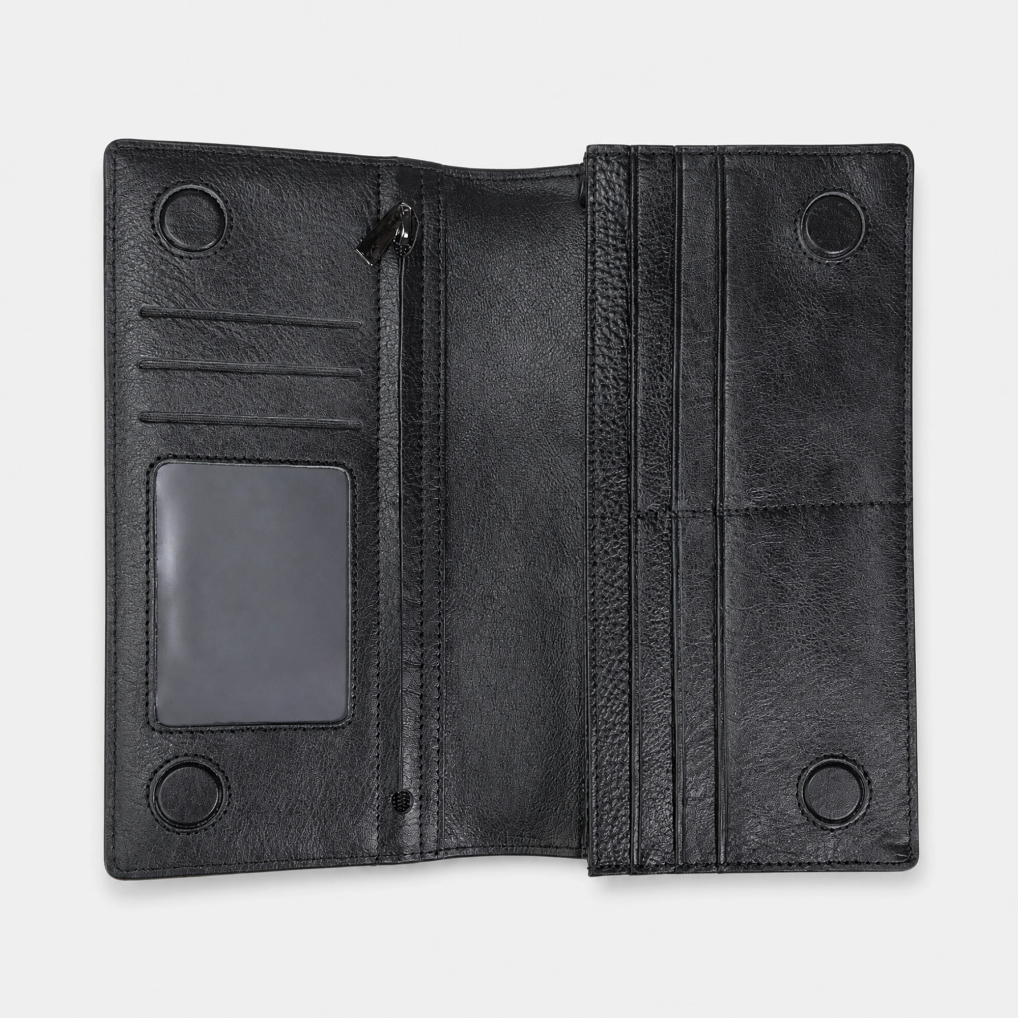 Vantra Z Long Dual Chamber Leather Wallet Black - DWVZ701B